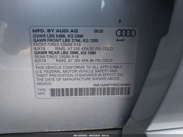 2021 AUDI Q5 WA1AAAFY4M2004691 Photo 8
