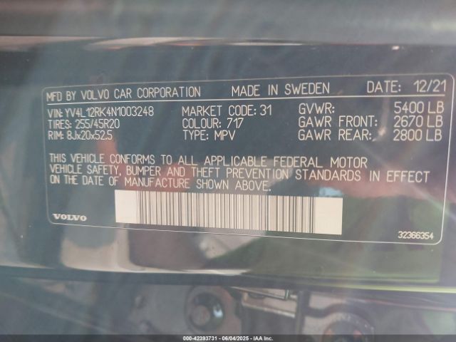 2022 VOLVO XC60 YV4L12RK4N1003248 Photo 8