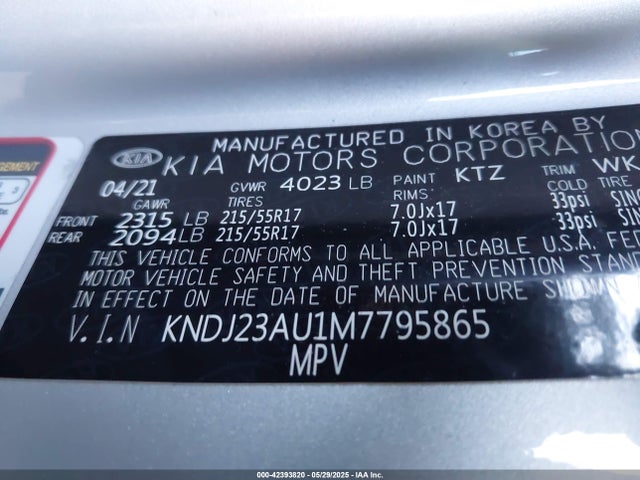 KNDJ23AU1M7795865 KIA mpi nu