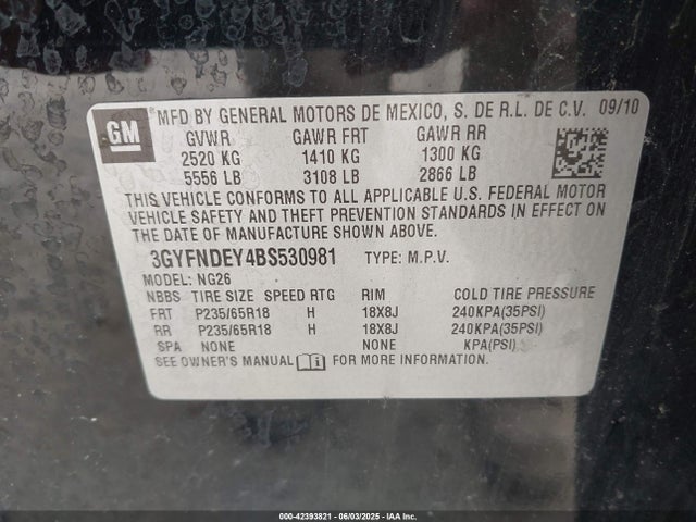 2011 CADILLAC SRX 3GYFNDEY4BS530981 Photo 8