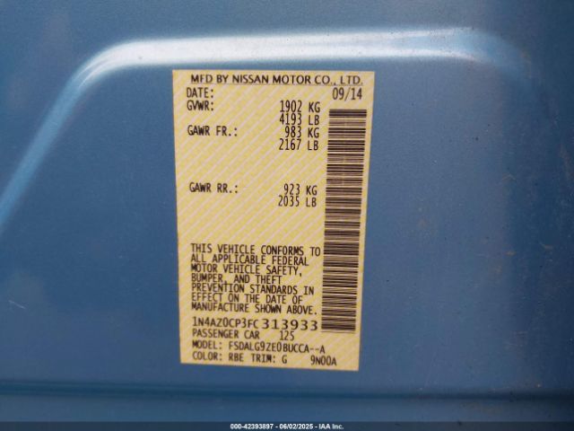 1N4AZ0CP3FC313933 Nissan Leaf Sl