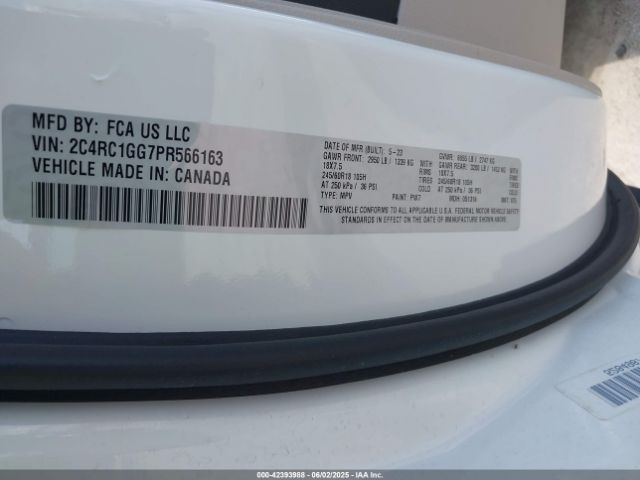 2C4RC1GG7PR566163 Chrysler Pacifica Limited