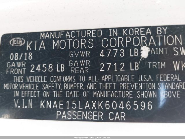 2019 KIA STINGER KNAE15LAXK6046596 Photo 8