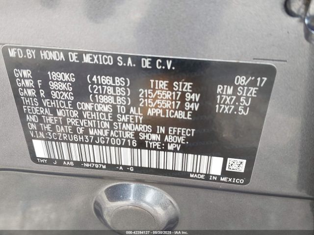 3CZRU6H37JG700716 Honda HR-V LX