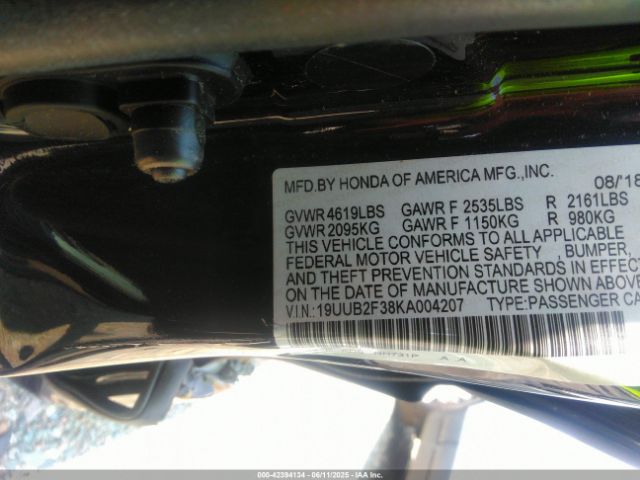 19UUB2F38KA004207 Acura Tlx Standard