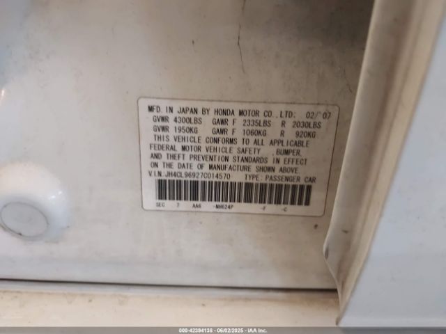 2007 ACURA TSX JH4CL96927C014570 Photo 8