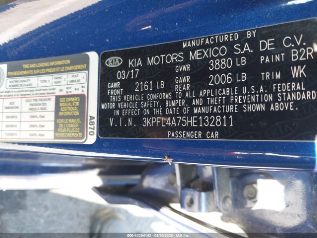 3KPFL4A75HE132811 KIA FORTE LX