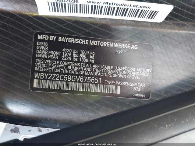 WBY2Z2C59GV675651 BMW I8