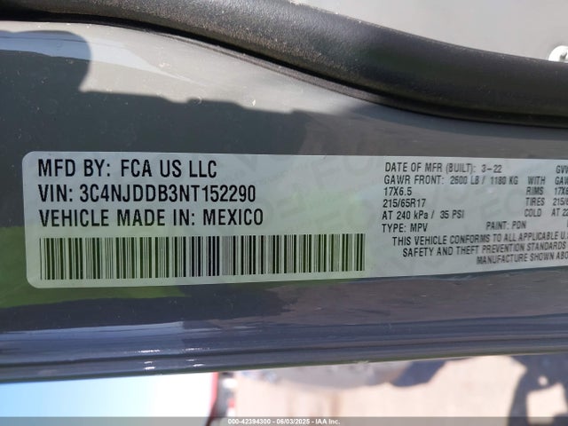Jeep Compass 2022 3C4NJDDB3NT152290 Image 9