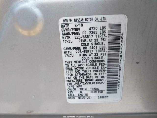 2020 NISSAN ROGUE JN8AT2MV3LW110527 Photo 8