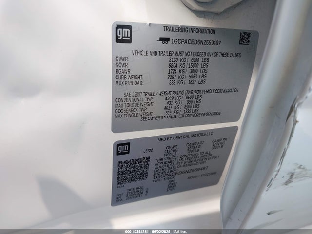 1GCPACED6NZ559497 Chevrolet l84