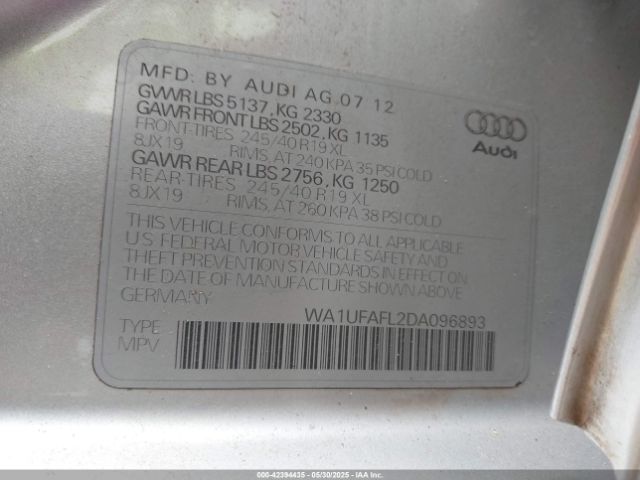 2013 AUDI ALLROAD WA1UFAFL2DA096893 Photo 8