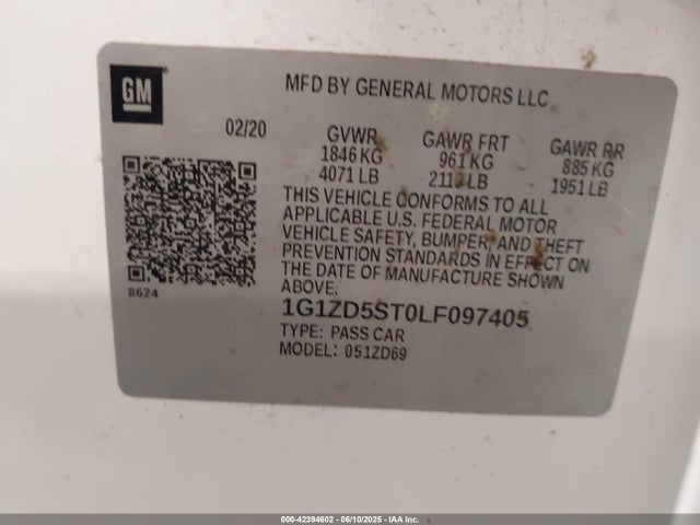 Chevrolet lfv - direct injection, variable valve timing, gen 1 2020 1G1ZD5ST0LF097405 Image 9