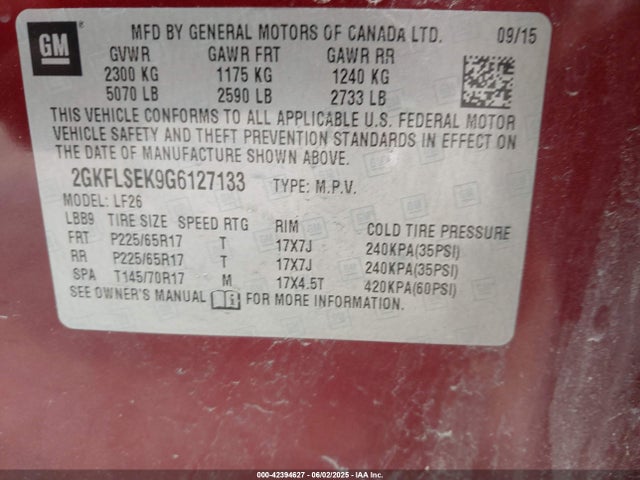 2GKFLSEK9G6127133 GMC lea - e85 max, aluminum