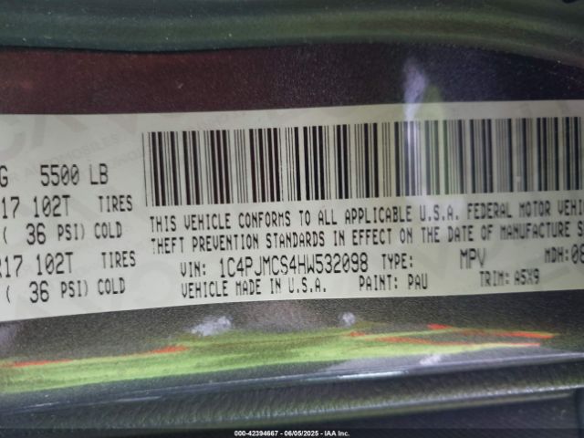 2017 JEEP CHEROKEE 1C4PJMCS4HW532098 Photo 8