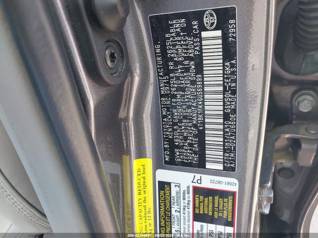 4T1BK1FK4GU569899 Toyota 2gr-fe