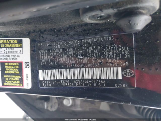 4T1T11BK4PU080562 Toyota a25a-fks