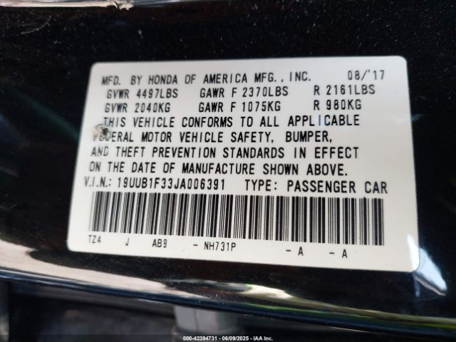 2018 ACURA TLX 19UUB1F33JA006391 Photo 8