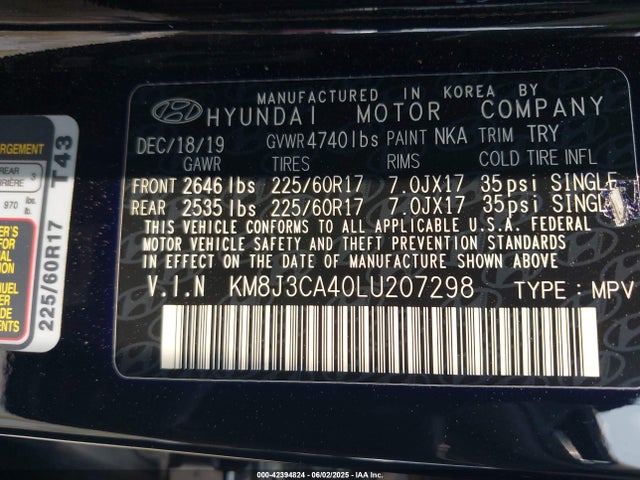 Hyundai gdi nu 2020 KM8J3CA40LU207298 Image 9