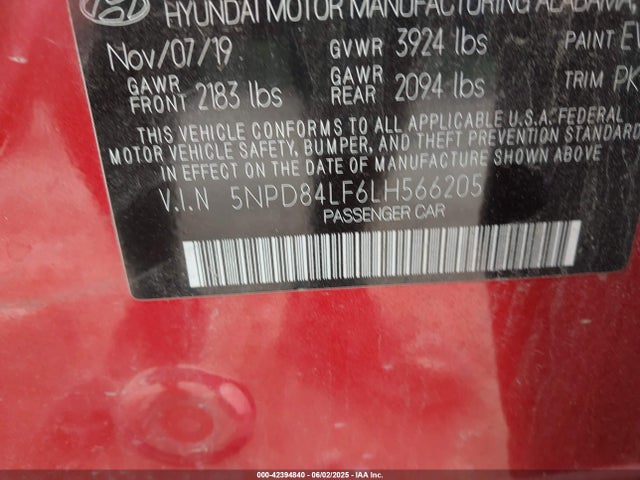 Hyundai mpi nu 2020 5NPD84LF6LH566205 Image 9