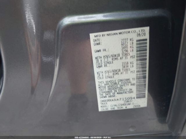 2020 NISSAN FRONTIER 1N6ED0EA3LN715094 Photo 8