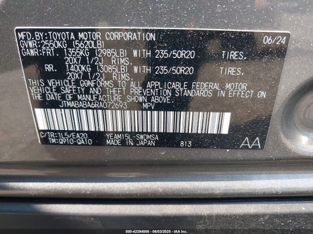 Subaru 1ym motor 2024 JTMABABA6RA072693 Image 9