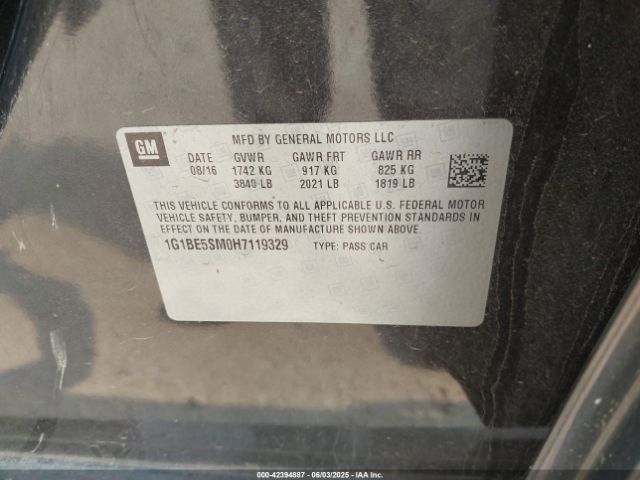 2017 CHEVROLET CRUZE 1G1BE5SM0H7119329 Photo 8