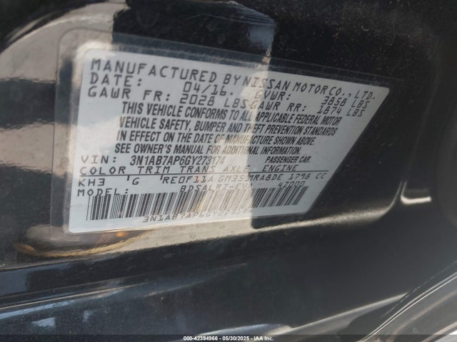 3N1AB7AP6GY273174 Nissan SENTRA SR