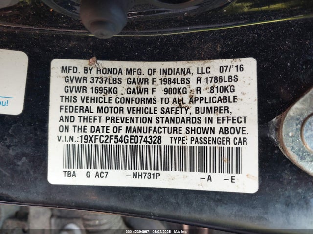 19XFC2F54GE074328 Honda k20c2