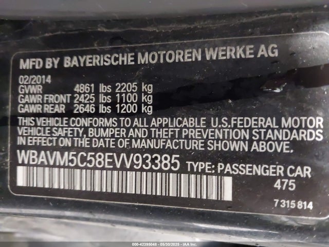 BMW 2014 2014 WBAVM5C58EVV93385 Image 9