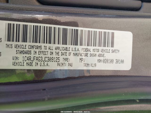 2018 JEEP GRAND CHEROKEE 1C4RJFAG3JC309125 Photo 8
