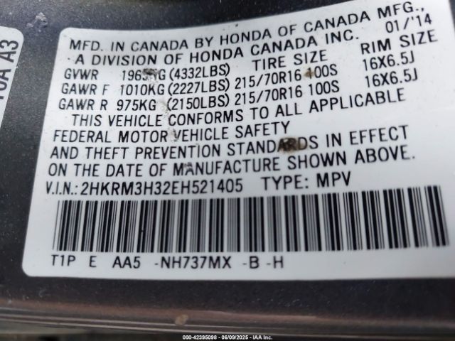 2HKRM3H32EH521405 Honda CR-V LX