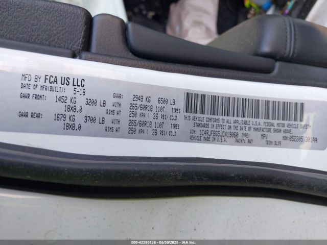 1C4RJFBG5JC419060 Jeep Grand Cherokee Limited 4x4
