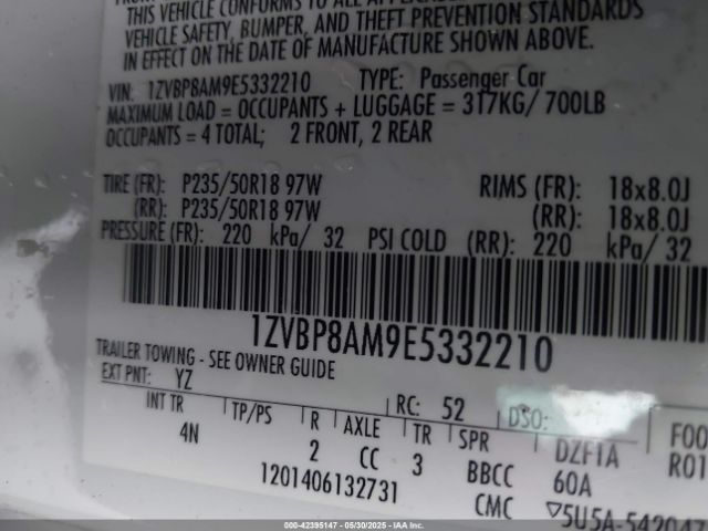 2014 FORD MUSTANG 1ZVBP8AM9E5332210 Photo 8