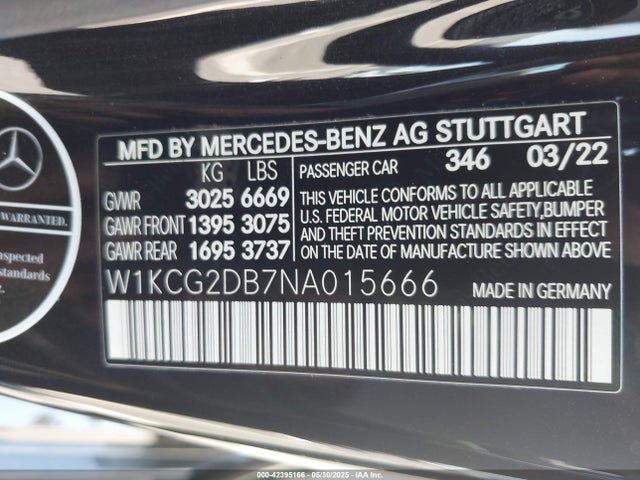 W1KCG2DB7NA015666 Mercedes-Benz ed