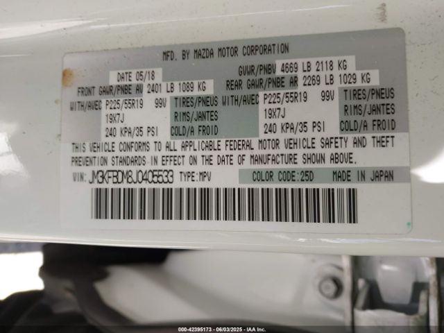 JM3KFBDM8J0405533 Mazda Cx-5 Grand Touring