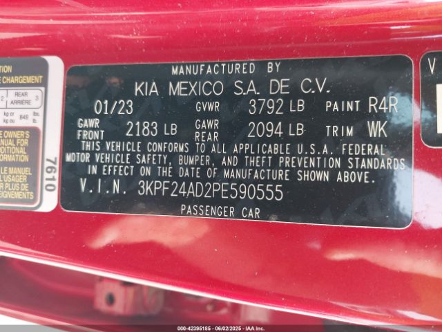3KPF24AD2PE590555 KIA Forte Lxs