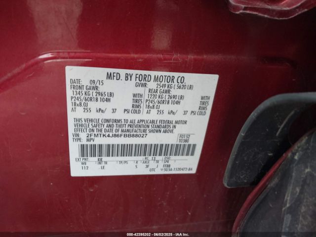 2FMTK4J86FBB88027 Ford EDGE SEL