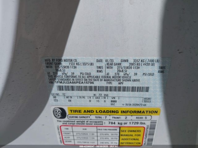 1FMJU2A86PEA15796 Ford Expedition Limited