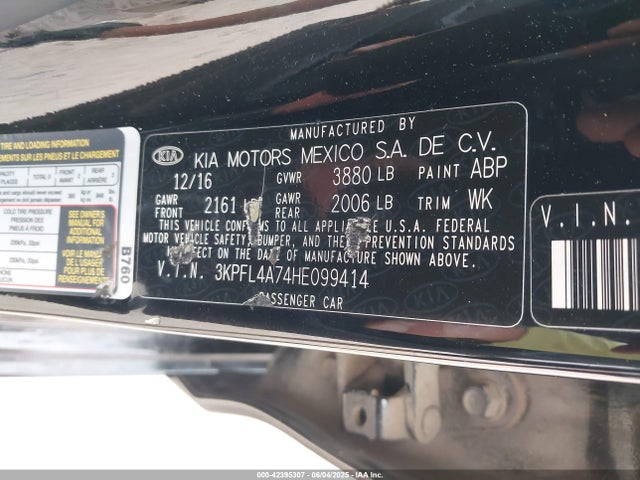 3KPFL4A74HE099414 KIA mpi nu