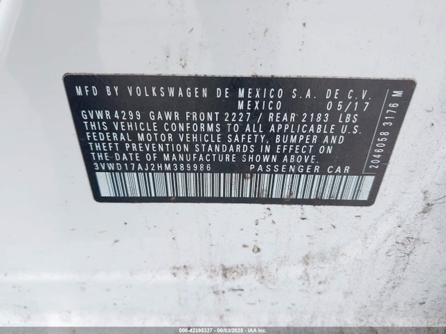 Volkswagen 1.8 tsi 2017 3VWD17AJ2HM389986 Image 9