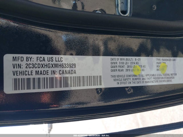 2C3CDXHGXMH633929 Dodge 2021