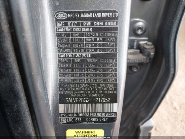 SALVP2BG2HH217952 Land Rover Range Rover Evoque Se/se Premium