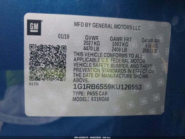 2019 CHEVROLET VOLT 1G1RB6S59KU126553 Photo 8