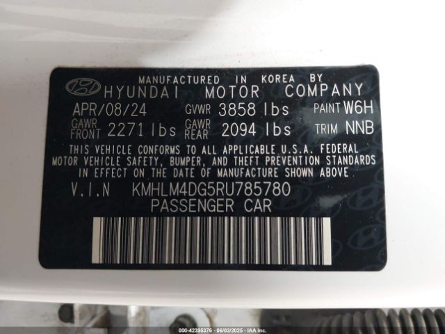 KMHLM4DG5RU785780 Hyundai ELANTRA SEL