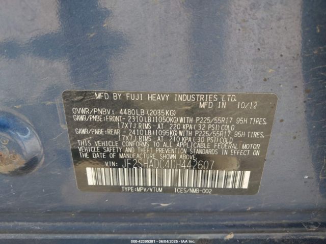 2013 SUBARU FORESTER JF2SHADC4DH442607 Photo 8
