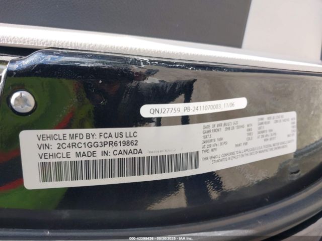 2C4RC1GG3PR619862 Chrysler Pacifica Limited