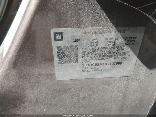 1G1BC5SM1K7127999 Chevrolet CRUZE LS