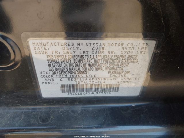 2017 NISSAN VERSA NOTE 3N1CE2CPXHL359831 Photo 8
