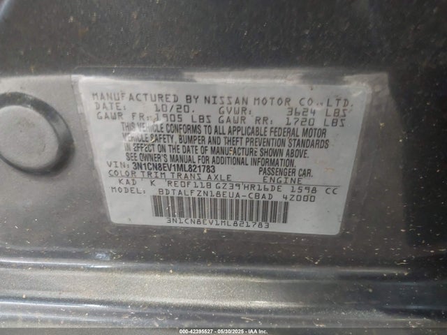 Nissan Versa 2021 3N1CN8EV1ML821783 Image 9